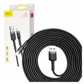 kabel lightning usb baseus cafule 2a 3m (szaro-czarny)