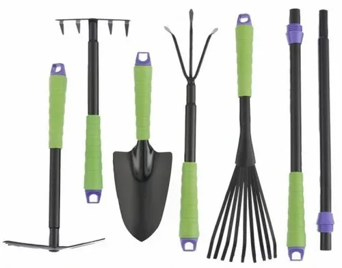 ZESTAW NARZĘDZI OGRODOWYCH ŁOPATKA WIDEŁKI 7 ELEMENTÓW SOLIDNY UNIWERSALNY na Arena.pl