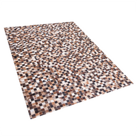 Dywan patchwork skórzany 160 x 230 cm wielokolorowy KONYA