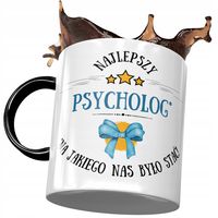 Kubek Czarny Dla Psychologa Najlepszy Psycholog Z Nadrukiem Ze Zdjęciem