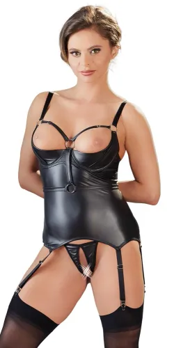 cottelli collection bondage xl - matowa koszulka z otwartymi stringami na Arena.pl