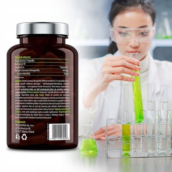 ASHWAGANDHA FORTE 666mg Mocny Ekstrakt Stres Sen Relaks Ashwaganda Korzeń zdjęcie 8