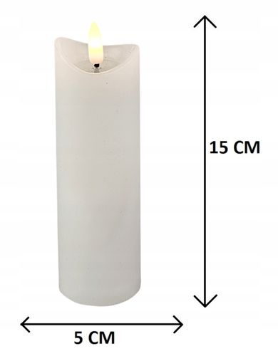 ŚWIECA WOSKOWA LED ŚWIECZKA NA BATERIE OZDOBA Z EFEKTEM PŁOMIENIA 15 CM na Arena.pl