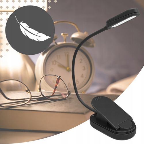 LAMPKA DO CZYTANIA KSIĄŻEK USB LAMPKA NOCNA Z KLIPSEM ZDROWA DLA OCZU 8 LED na Arena.pl