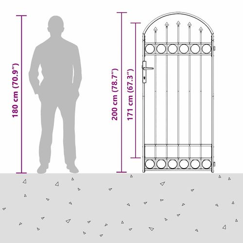 Brama ogrodzeniowa Szary 89 x 200 cm Stal na Arena.pl