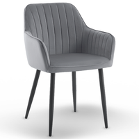 Krzesło tapicerowane velvet szare MARIA3 paski loft glamour do salonu