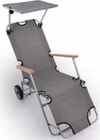 LEŻAK NA KÓŁKACH DASZEK OGRODOWY PLAŻOWY FOTEL SKŁADANY TARASOWY