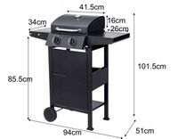 GRILL GAZOWY EL FUEGO SAN JOSE 2 PALNIKI ŻELIWNY RUSZT + REDUKTOR !