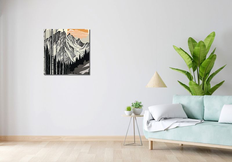 Obraz 60x60cm Drzeworys Górski zdjęcie 2