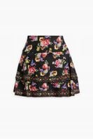 ALICE + OLIVIA Marvis tiered floral-print cotton-blend mini skirt roz.38