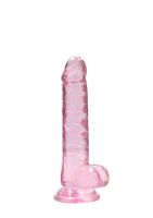 7 / 18 cm realistic dildo with balls   pink