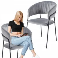 KRZESŁO WELUR TAPICEROWANE DO SALONU GABINETU JADALNI VELVET GLAMOUR LOFT