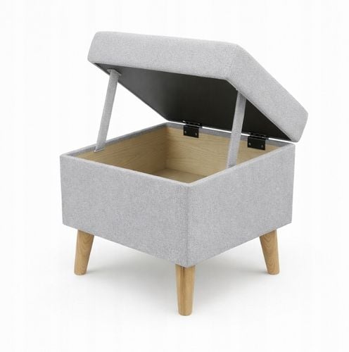 Pufa z pojemnikiem podnóżek salon 36x36x41 szara na Arena.pl