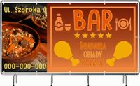 BANER REKLAMOWY 130x80cm projekt w cenie różne wzory BAR ŚNIADANIA OBIADY