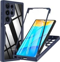 Etui 360 Samsung Galaxy S23 Ultra 5G niebieskie z folią Hensyple