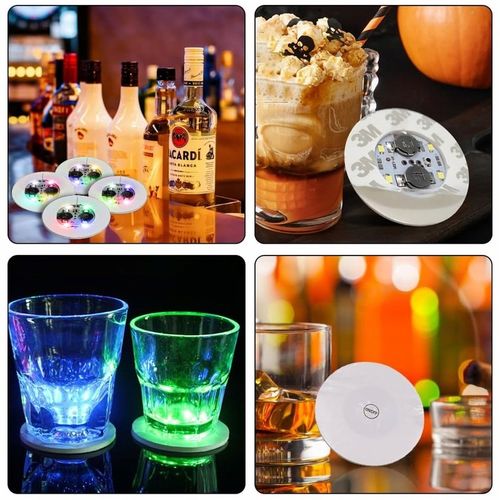 30 LED Coaster LED Naklejka Light Up Coasters 7 kolorów RGB LED na Party na Arena.pl