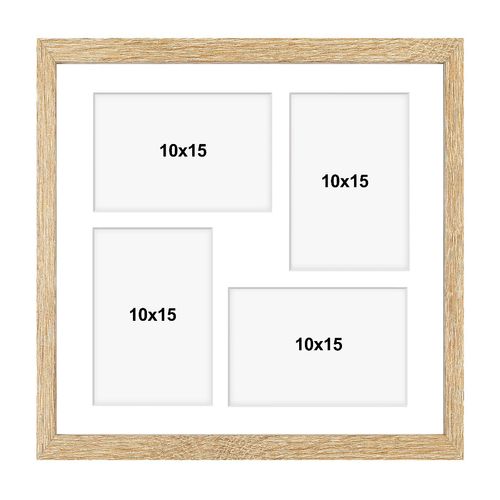 Ramka kwadratowa na 4 zdjęcia Hekla 34x34x4 MDF galeria sonoma jasna 1szt. na Arena.pl