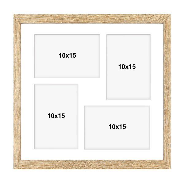 Ramka kwadratowa na 4 zdjęcia Hekla 34x34x4 MDF galeria sonoma jasna 1szt. zdjęcie 3