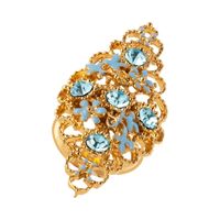 ażurowy pierścionek z kryształkami z kolekcji blossom (r9740/4au)