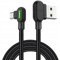 mcdodo kabel kątowy 90° micro usb szybkie ładowanie dwustronny qc 3 led 2m