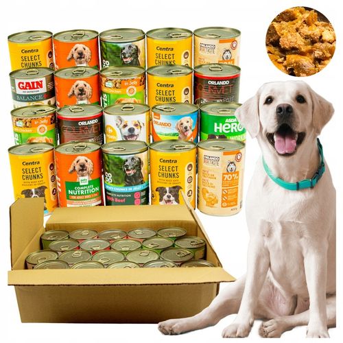 Karma mokra dla psa Puszka Duży Pakiet Mieszany Mix smaków 20 szt x na Arena.pl