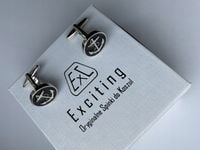 Męskie srebrne spinki do mankietów EXC Kotwica Żeglarskie Czarne Kotwice