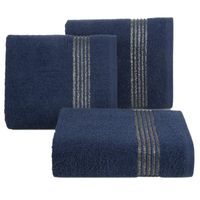 Ręcznik z bordiurą i błyszczącą nicią LILA 30X50 granatowy