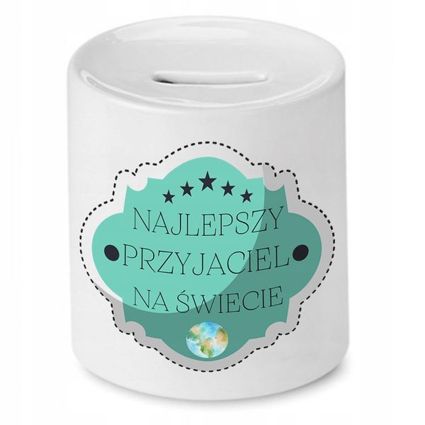 Skarbonka Dla Przyjaciela Najlepszy Na Świecie Z Nadrukiem Ze Zdjęciem zdjęcie 1