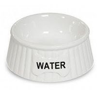 Ceramiczna miska dla psa na wodę - Yarro biała z napisem Water 15,5 x 6cm