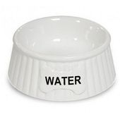 Ceramiczna miska dla psa na wodę - Yarro biała z napisem Water 15,5 x 6cm