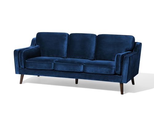 Sofa 3-osobowa welurowa niebieska LOKKA na Arena.pl