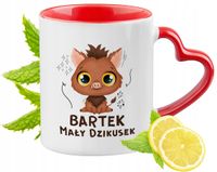 Kubek Czerwony Z Uszkiem W Kształcie Serca Dla Bartka Na Prezent