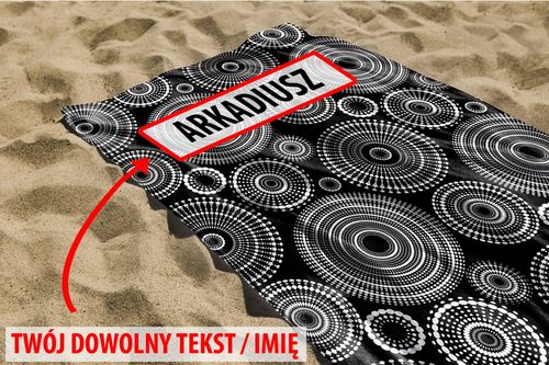 RĘCZNIK Białe koła z twoim dowolnym tekstem 130x75cm 009F na Arena.pl