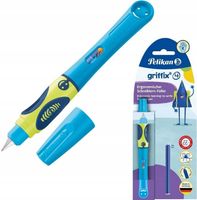 Pióro wieczne Pelikan Griffix NIEBIESKI NEON prawe