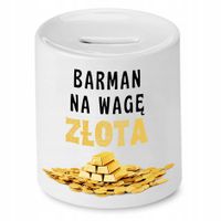 Skarbonka Dla Barmana Barman Na Wagę Złota Prezent Z Nadrukiem Ze Zdjęciem