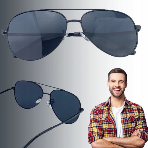 Okulary Przeciwsłoneczne Męskie Polaryzacja Aviator Polar Eagle UV400 na Arena.pl