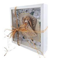 Aniołek Makrama w Ramce z Szybką