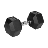 Hantel żeliwny gumowany sztangielka hantla HEX 17,5 kg Rebel hexagonalne
