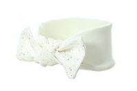 Pupill OPAL opaska wiosenna z kokardą prążkowana ecru 48-50