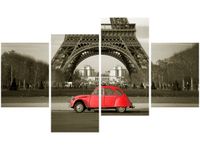 OBRAZ CZERWONY CITROEN 2CV WIEŻĄ EIFFLA