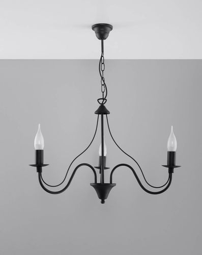 Żyrandol LAMPA wisząca SL.0217 świecznikowa OPRAWA klasyczna ZWIS na łańcuchu maria teresa czarny na Arena.pl