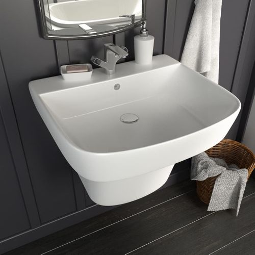 Umywalka ścienna ceramiczna biała 500x450x410mm na Arena.pl
