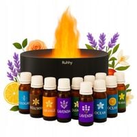 Dyfuzor Zapachowy LED Kominek 250ml + 12 Olejków | Nawilżacz Powietrza