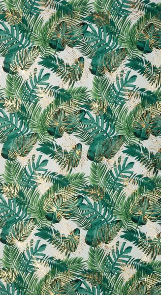 Zasłona gotowa na taśmie DAVOS 140x270 biało zielona w liście monstery zdjęcie 12