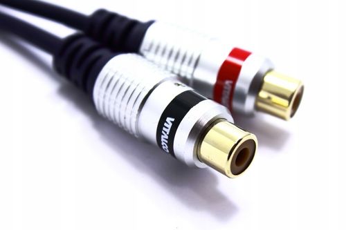 ADAPTER PRZEJŚCIÓWKA AUX WTYK JACK 3,5 STEREO 2X GNIAZDO RCA CINCH na Arena.pl