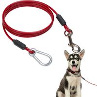 Smycz Linka Treningowa Stalowa 1,5m Czerwona Leashboss