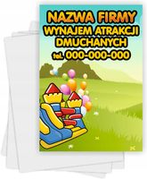 Ulotki A5 reklamowe firmowe 100 szt projekt w cenie WYNAJEM DMUCHAŃCÓW