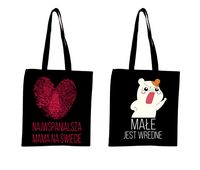 EKO TORBA czarna super nadruk Twój napis TANIO