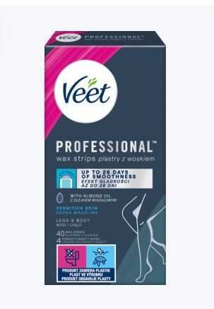VEET Plastry z Woskiem Do Depilacji Ciała Nóg Skóra Wrażliwa Gładka na Arena.pl