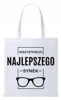 Dla Syna Syneczka Prezent Torba Eco Biała Shopper Z Nadrukiem Ze Zdjęciem